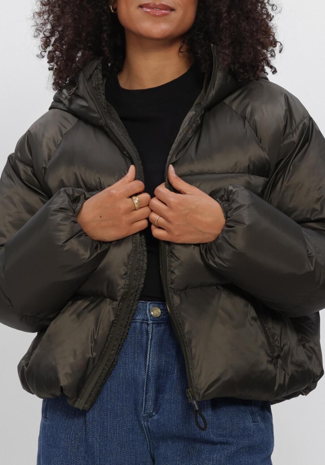 Khaki WITHBLACK Wattierte Jack WBLEMMA SHORT DOWN PUFFER JKT - large