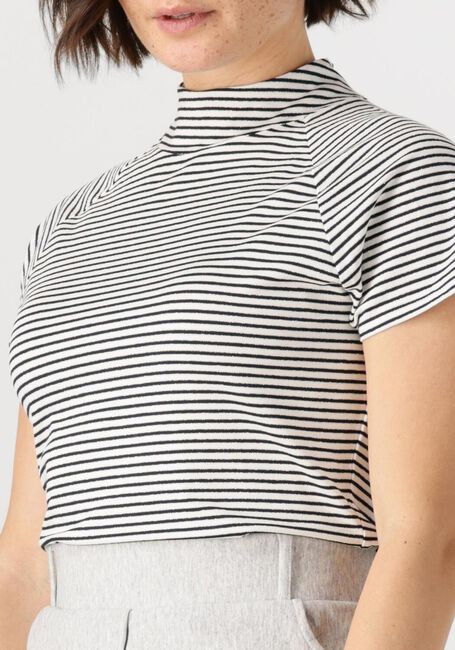 Blaue JANSEN AMSTERDAM Top GAIA SHIRT VS 382 CAP SLEEVE TURTLE NECK - large