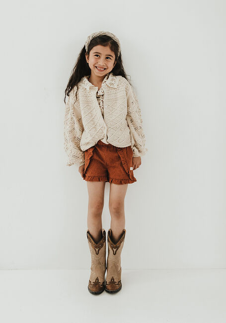 Camelfarbene BAJE STUDIO Hosen WOVEN EMBRO SHORT - large