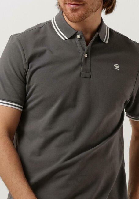 Graue G-STAR RAW Polo-Shirt DUNDA SLIM STRIPE POLO S/S - large