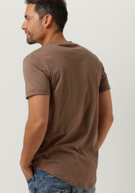Braune CALVIN KLEIN T-shirt BADGE TURN UP SLEEVE - large