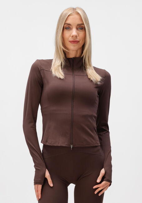 Braune NEO NOIR Strickjacke NOLANA ZIP BLOUSE - large