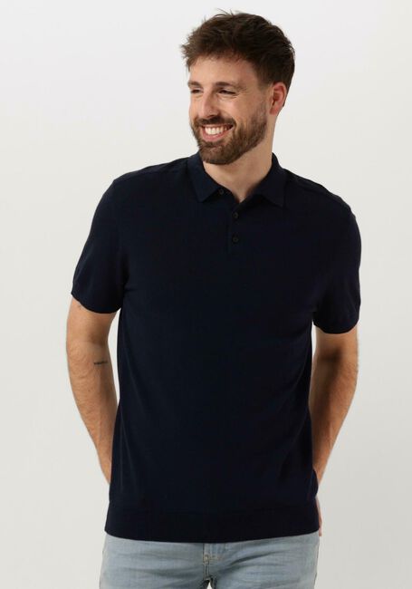 Dunkelblau SELECTED HOMME Polo-Shirt SLHBERG SS KNIT POLO NOOS - large