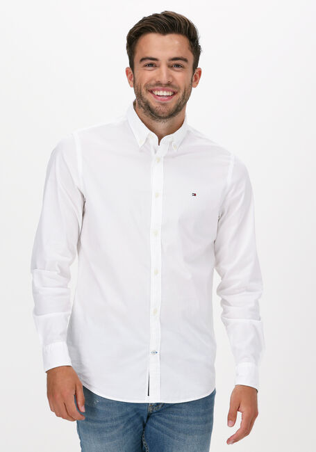 Weiße TOMMY HILFIGER Casual-Oberhemd CORE STRETCH SLIM POPLIN SHIRT - large