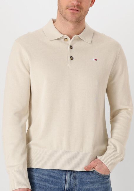 Beige TOMMY JEANS Polo-Shirt TJM SLIM ESSENTIAL POLO SWEATER - large