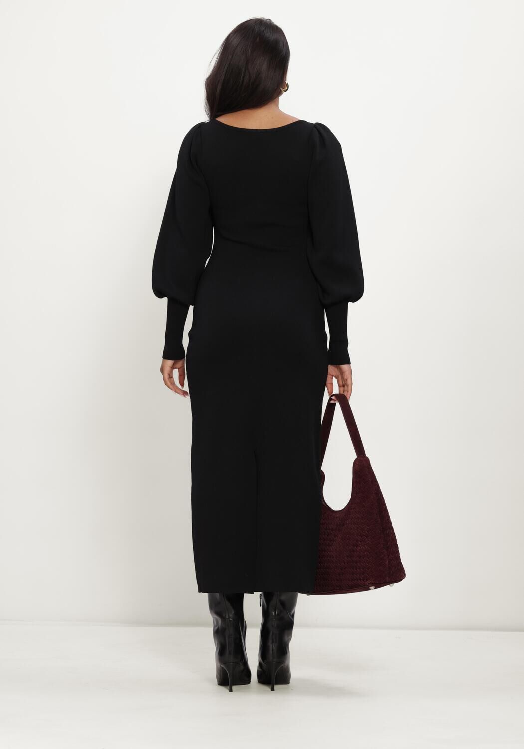 Schwarze OMODA ATELIER Maxikleid OM-SORAYA X QUINTY - large