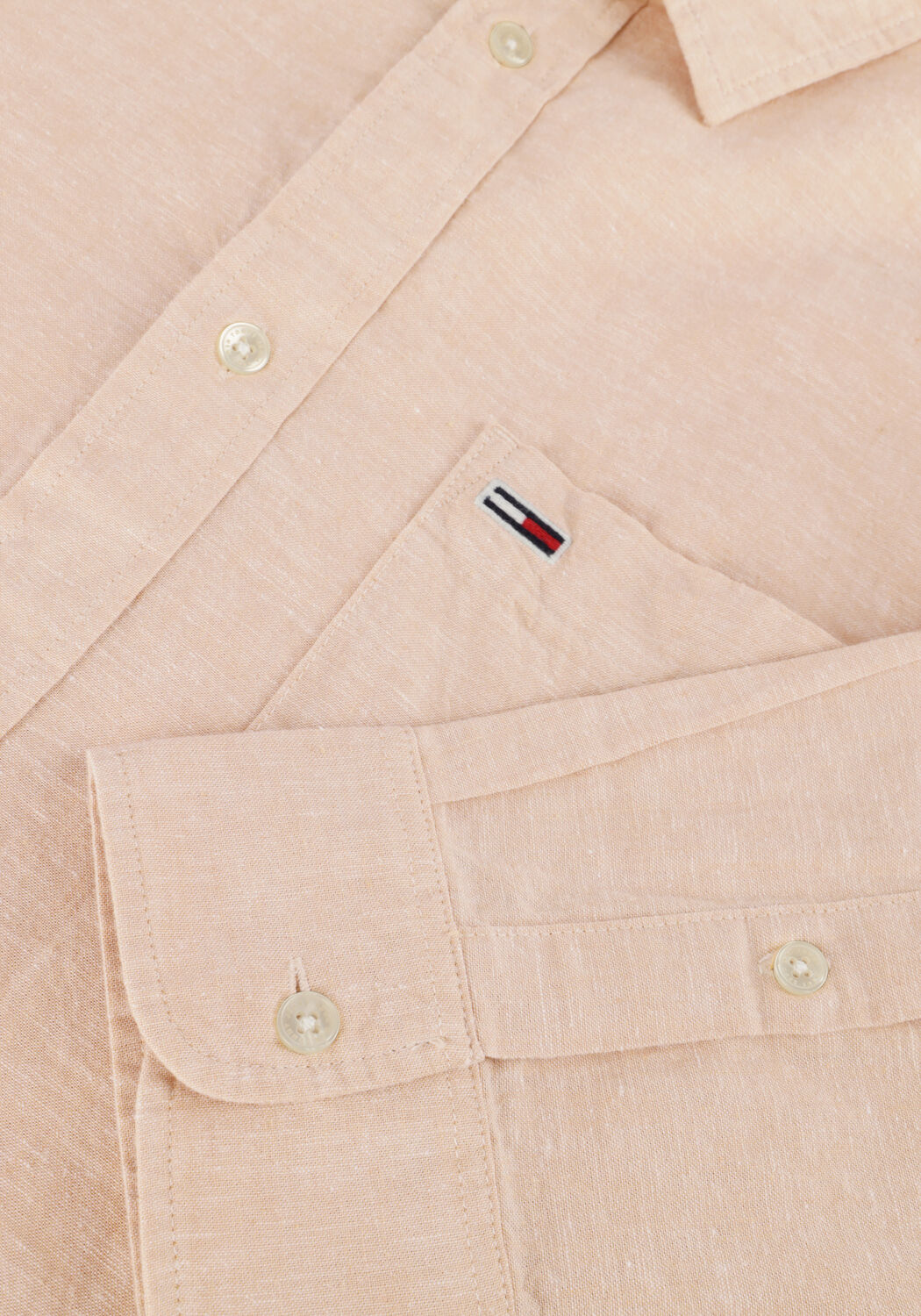 Beige TOMMY JEANS Casual-Oberhemd TJM REG LINEN BLEND SHIRT - large