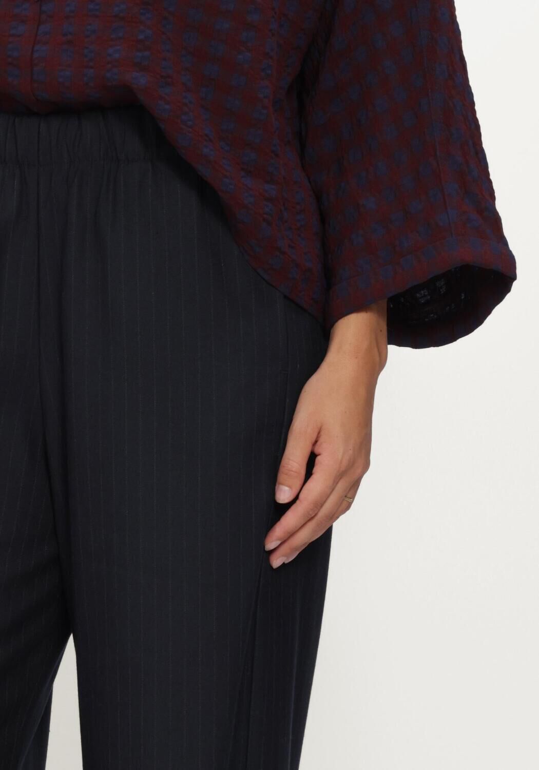 Dunkelblau BY-BAR Weite Hose CELIN PINSTRIPE PANTS - large