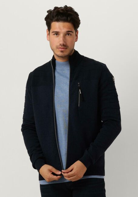 Dunkelblau VANGUARD Strickjacke ZIP JACKET COTTON BONDED MOULINE - large