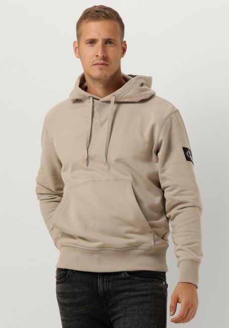 Beige CALVIN KLEIN Sweatshirt BADGE HOODIE - large
