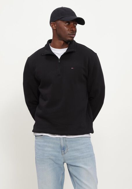 Schwarze TOMMY JEANS Sweatshirt TJM REG FLEECE 1/4ZIP MOCK NECK - large