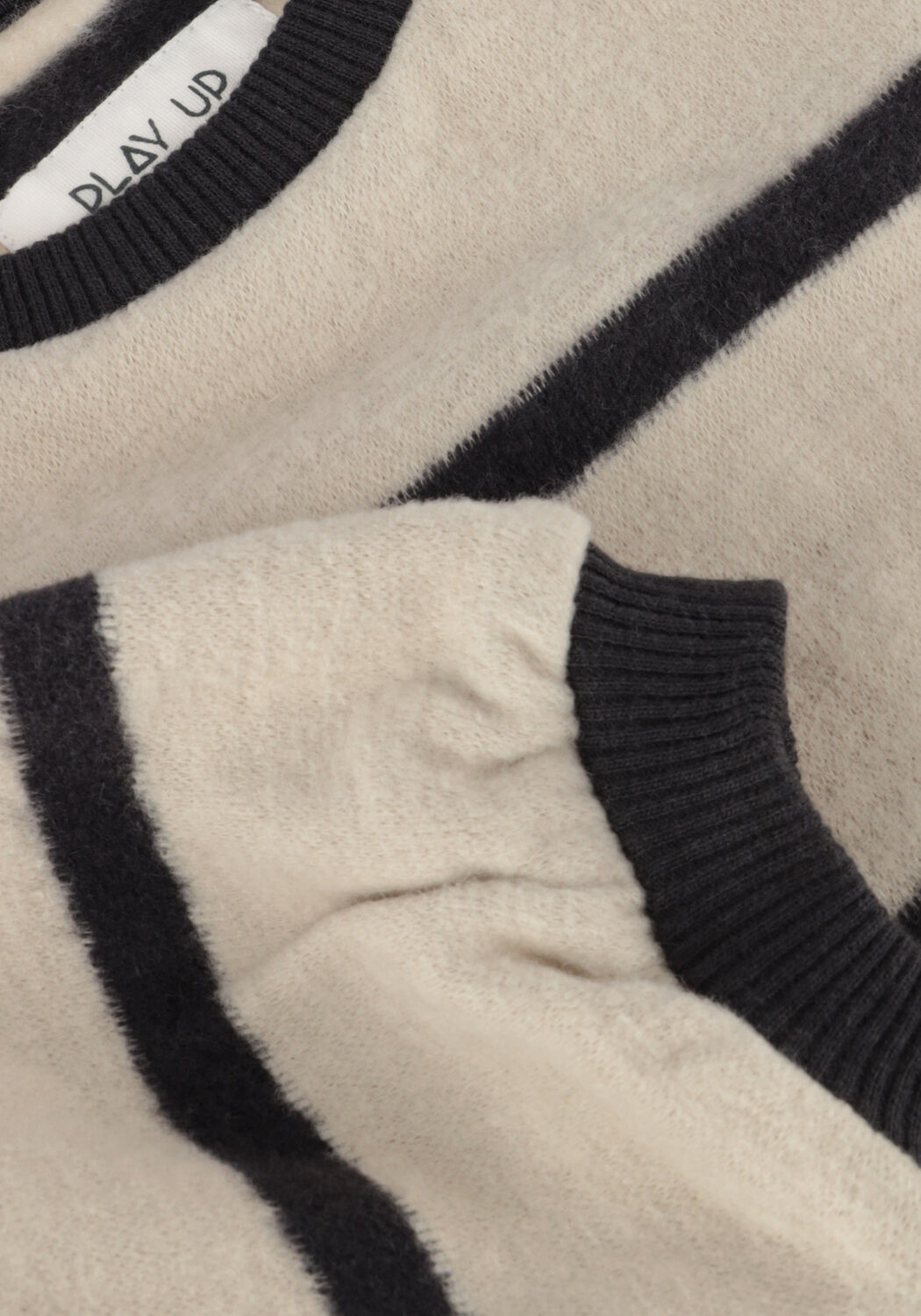 Beige PLAY UP Sweatshirt STRIPED JERSEY SWEATER RUFFLE Omoda
