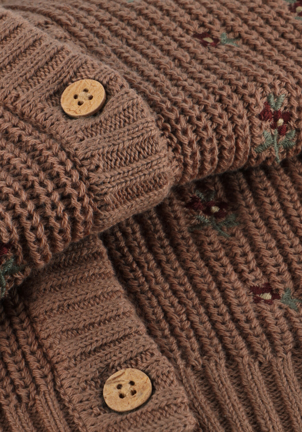 Braune LIL' ATELIER Strickjacke NMFEMLEN EMB AO LS - large