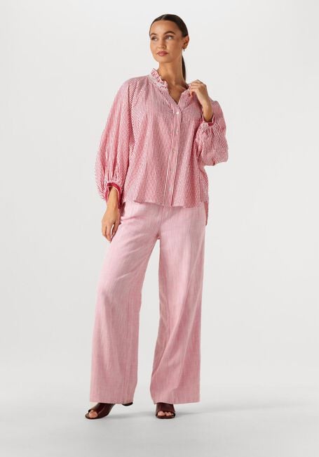 Rote POM AMSTERDAM Blusen BLOUSE SEERSUCKER RED WHITE - large