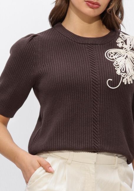 Braune OBJECT Pullover OBJSTAR S/S RE KNIT PULLOVER - large