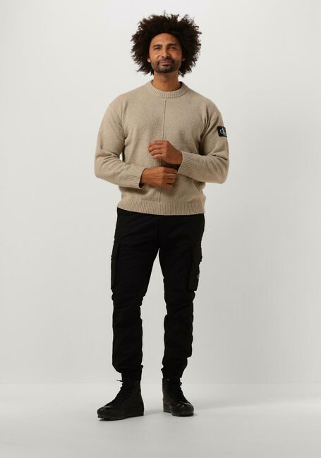 Beige CALVIN KLEIN Pullover HIGH TEXTURE SWEATER - large