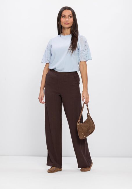 Blaue Y.A.S. T-shirt YASLEX SS TOP W. EMB SLEEVES - large