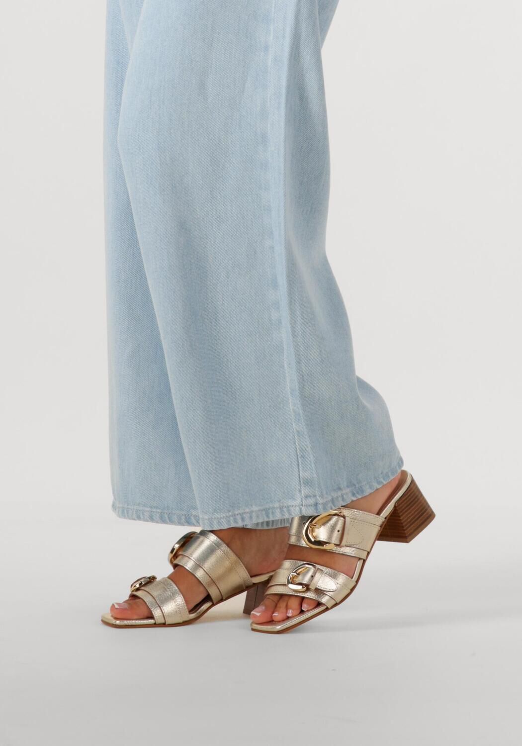 Goldfarbene STEFANO LAURAN Sandaletten mit Absatz 23118 - large