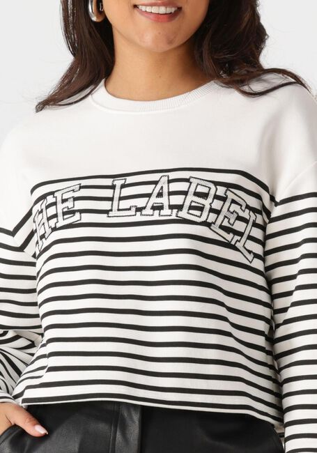 Weiße ALIX THE LABEL Sweatshirt LADIES KNITTED STRIPE SWEATER - large