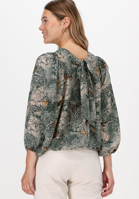 Schwarze SUMMUM Blusen TOP PRINT ANIMALS - large