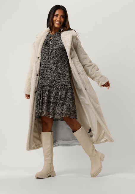Ecru NOTRE-V Fake-Fur-Jack FUR LONG COAT - large