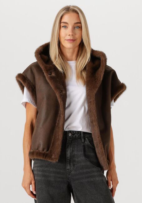Braune STUDIO AR Fake-Fur-Jack OLENA - large