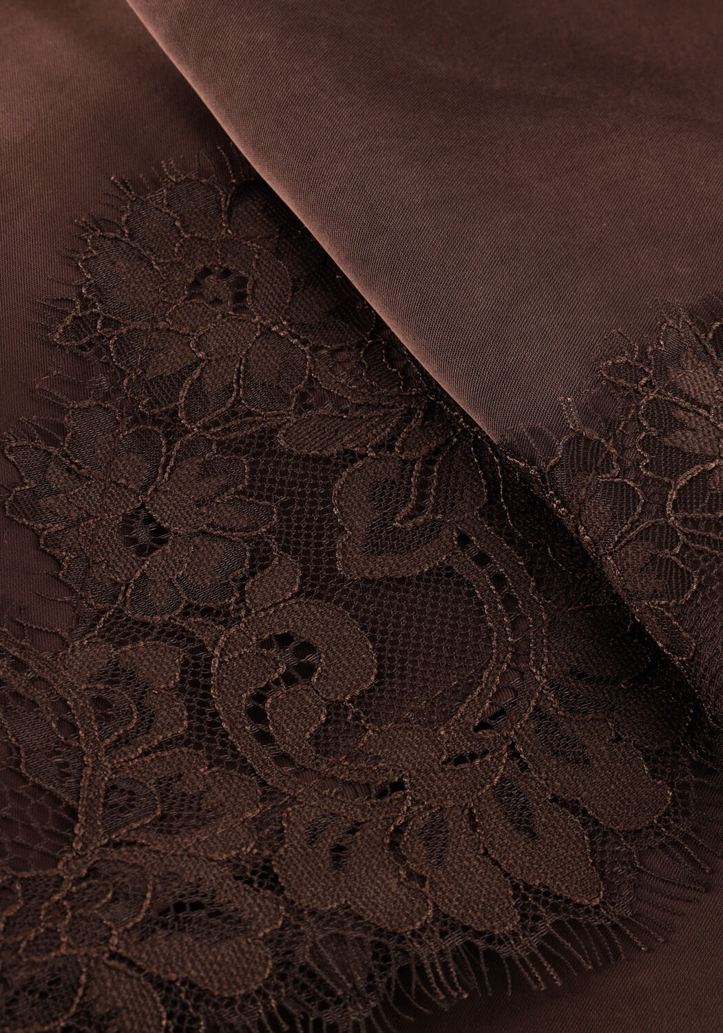 Braune OBJECT Kleider OBJNALINE REG SLIP LACE DRESS - large