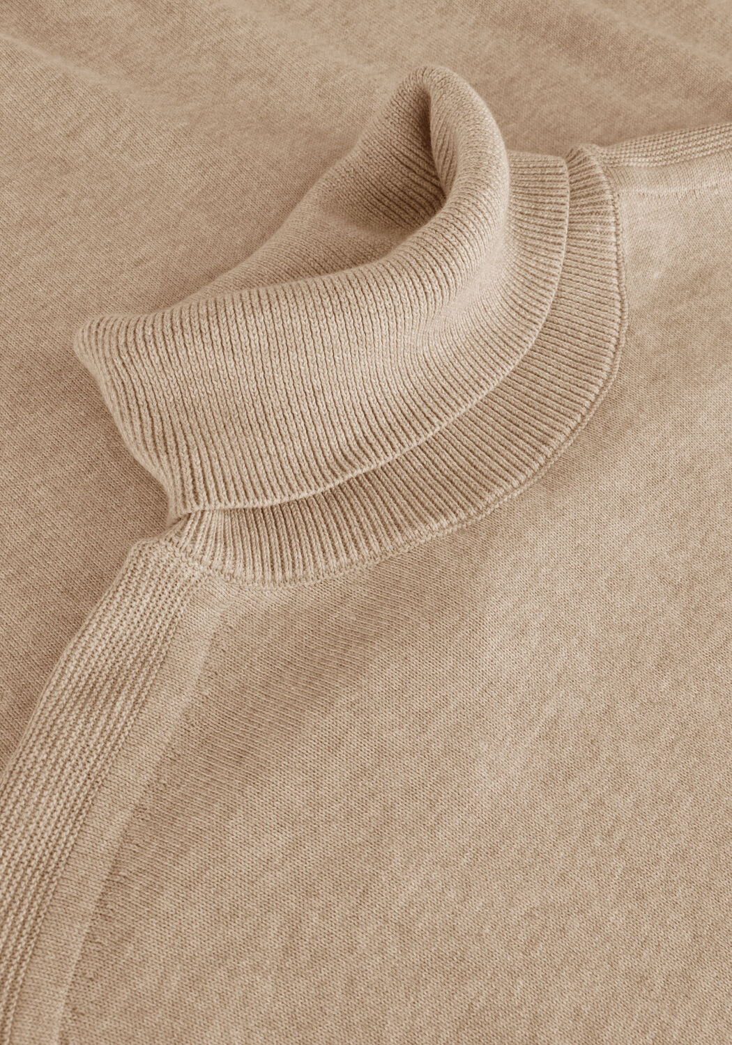 Beige SELECTED MEN Rollkragenpullover SLHBERG ROLL NECK B - large