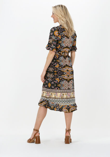 Schwarze SUMMUM Midikleid WRAP DRESS PRINTED POLYESTER - large