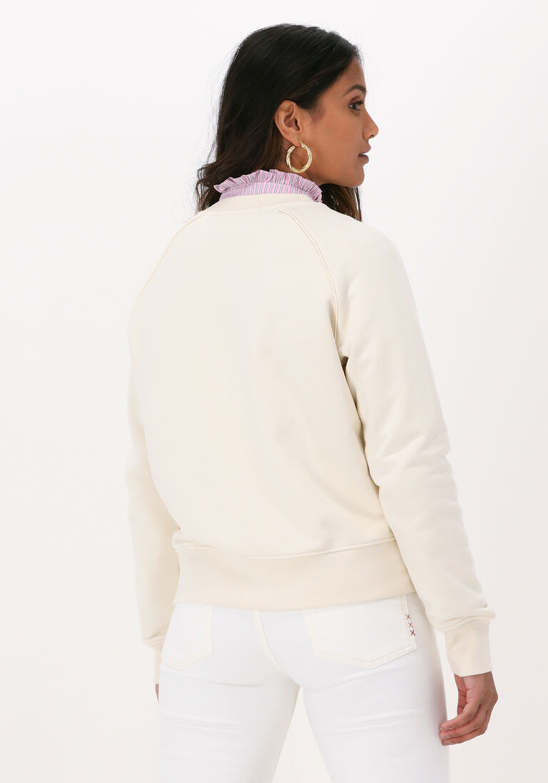 beige scotch &amp; soda sweatshirt relaxed-fit raglan crew-neck sweat with artwork