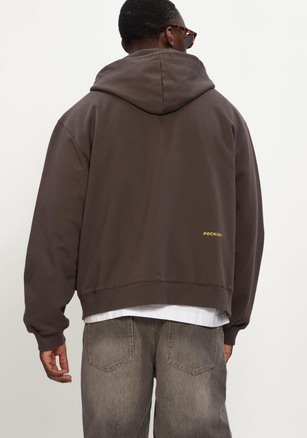 Braune POCKIES Sweatshirt OOO ZIP HOODIE - large