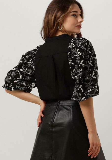 Schwarze SUMMUM Blusen SHIRT COTTON EMBROIDERED - large