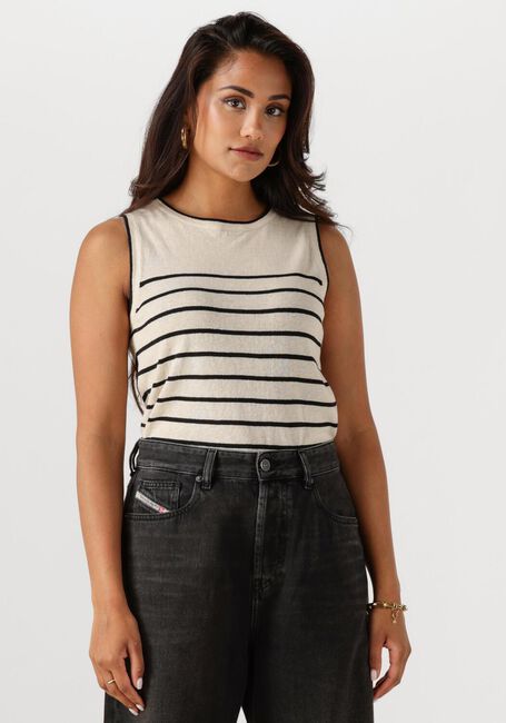 Creme SELECTED FEMME Spencer SLFESTHER SL CONTRAST KNIT TOP - large