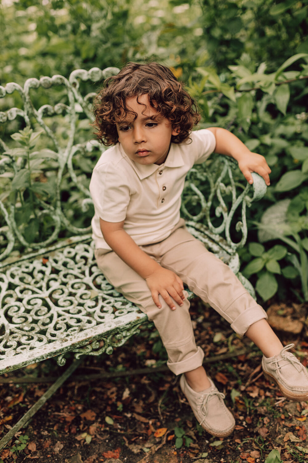 Ecru BAJE STUDIO Polo-Shirt VASSAL - large