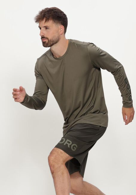 Khaki BJORN BORG T-shirt BORG LONG SLEEVE T-SHIRT - large