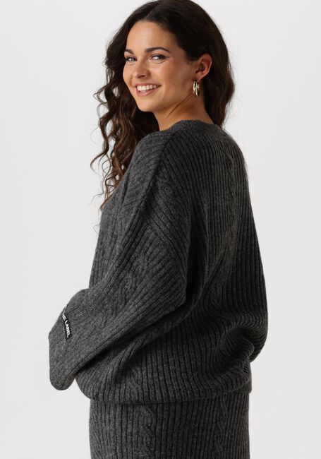 Graue ALIX THE LABEL Sweatshirt LADIES KNITTED ALIX CABLE PULLOVER - large