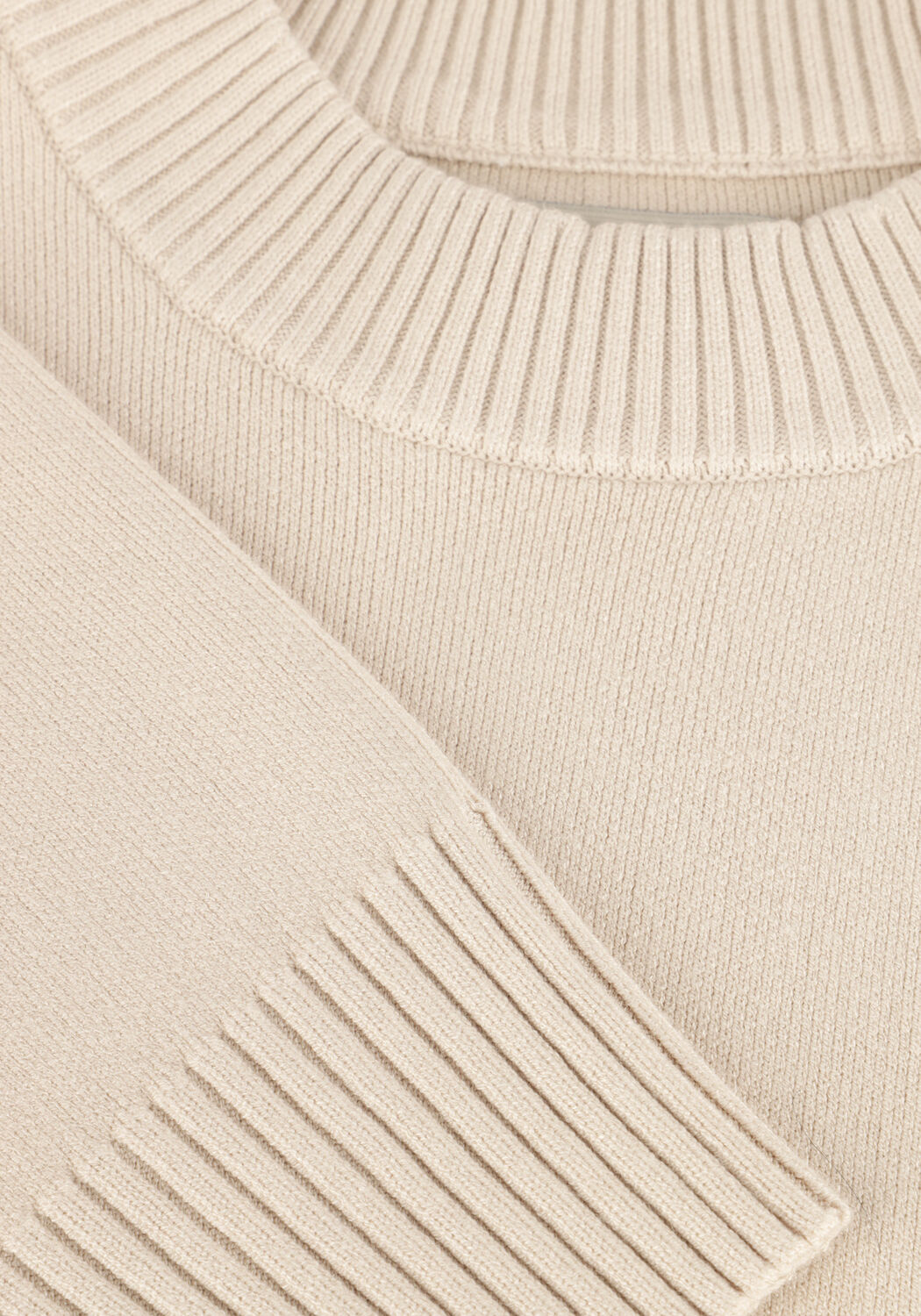 Beige DSTREZZED Pullover FELL MOCK NECK - large