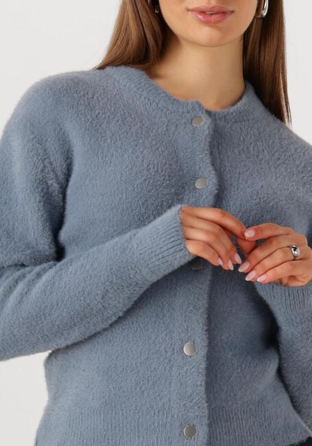 Blaue JANSEN AMSTERDAM Strickjacke CLOE VEST P 205 PRESSBUTTONS - large