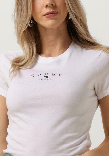 Weiße TOMMY JEANS T-shirt TJW SLIM ESSENTIAL LOGO - large