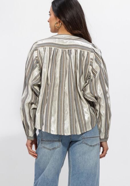 Silberne SUMMUM Blusen BLOUSE SILVER STRIPE - large