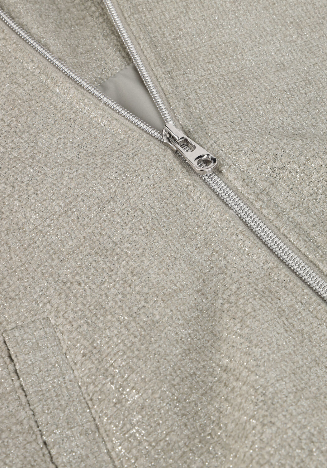 Silberfarbig INDIAN BLUE JEANS Strickjacke TWEED BOMBER - large