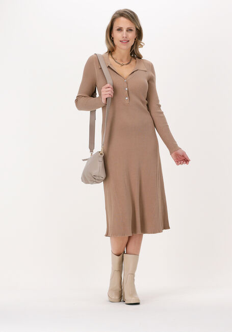 Camelfarbene NEO NOIR Midikleid MIRA SOFT KNIT DRESS - large
