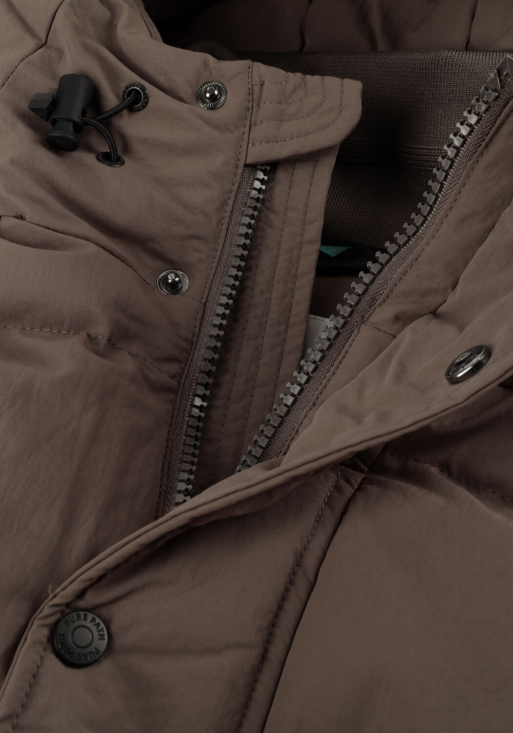 Taupe PURE PATH Wattierte Jack ACTIVEWEAR HOODED JACKET - large