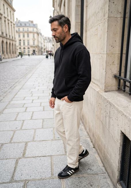 Schwarze LES DEUX Sweatshirt DANTON HOODIE - large
