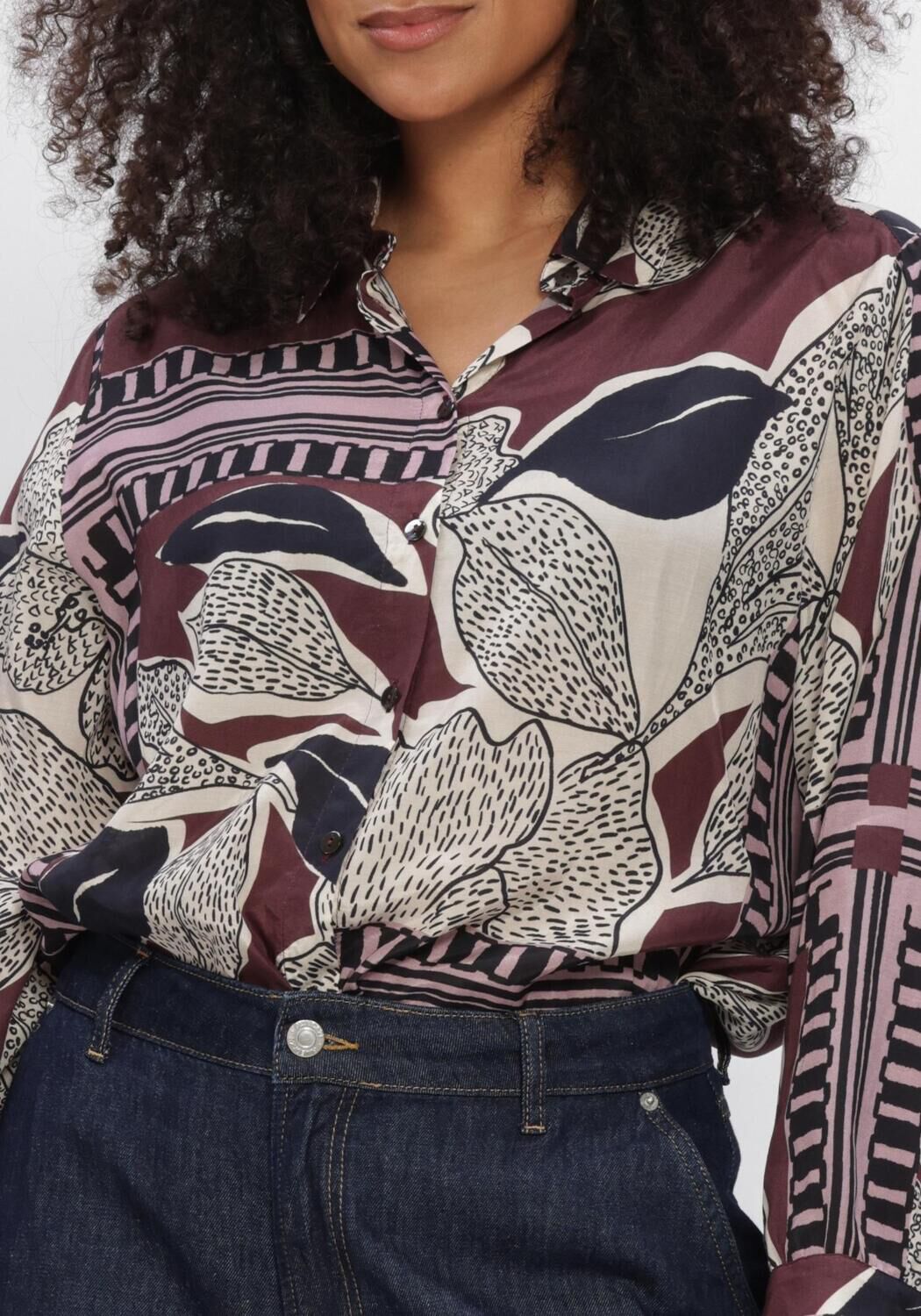 Bordeaux SUMMUM Blusen BLOUSE SCARF PRINT - large