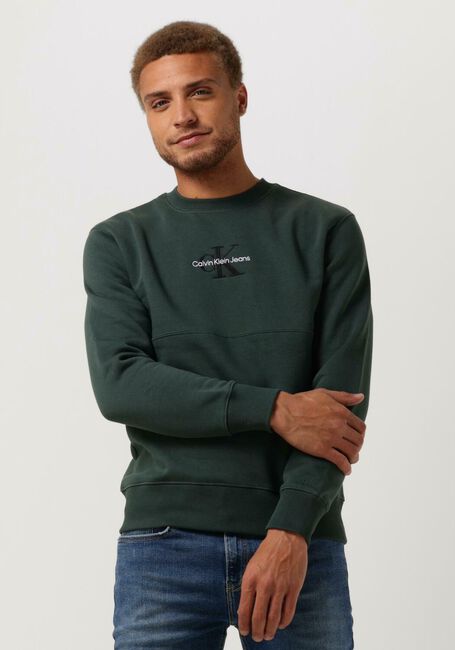 Dunkelgrün CALVIN KLEIN Pullover MONOLOGO CREW NECK - large