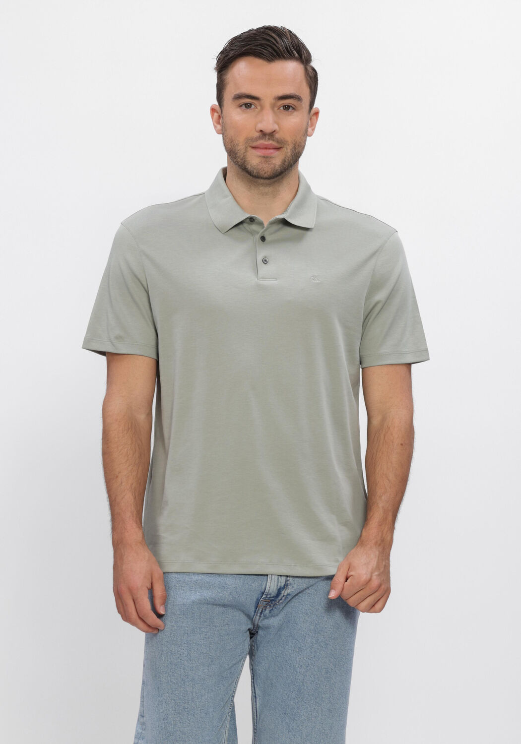 Gr&uuml;ne CALVIN KLEIN Polo-Shirt SS SUPIMA CHEST EMB POLO - large