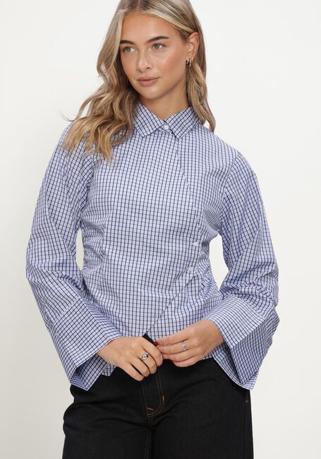 Blaue NEO NOIR Blusen FENLI CHECK SHIRT - large