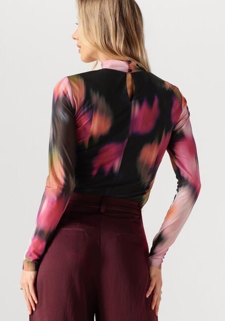 Schwarze Y.A.S. Top YASMINDY HIGH NECK LS MESH TOP - large