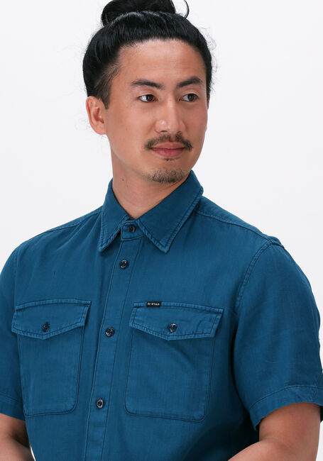 Blaue G-STAR RAW Casual-Oberhemd MARINE SLIM SHIRT S\S - large